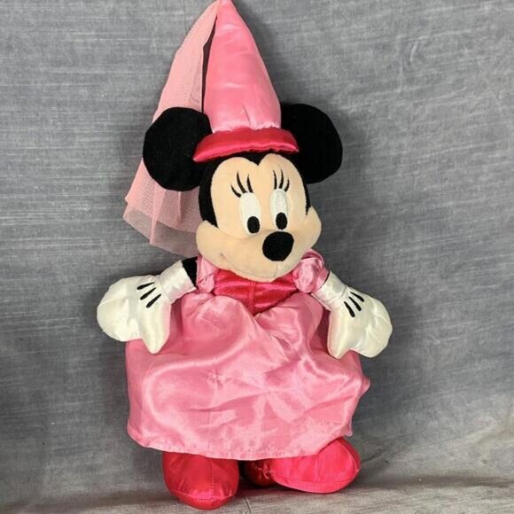 Disney World Mickey Mouse Princess Minnie Plush Pink Inch Doll - Picture 1 of 5